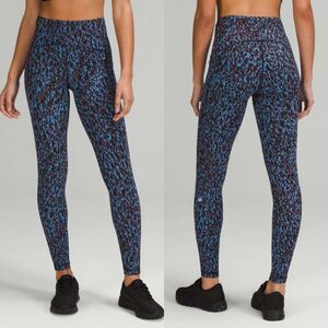 Lululemon Swift Speed High-Rise Tight Leopard Camo Blue Nile Multi Womens Size 6
